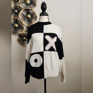Staud Oversized Tic Tac Toe Sweater Size XS